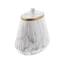 10&#x22; White Stoneware Contemporary Decorative Jar